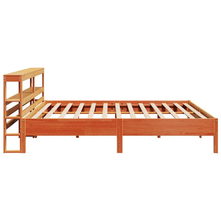 sengeramme uden madras 200x200 cm massivt fyrretræ gyldenbrun