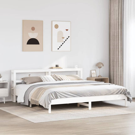 sengeramme uden madras 180x200 cm massivt fyrretræ hvid