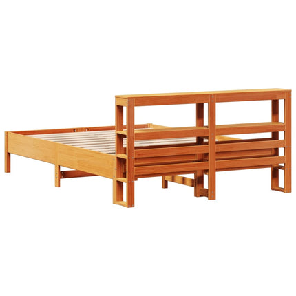 sengeramme uden madras 160x200 cm massivt fyrretræ gyldenbrun