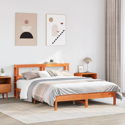 sengeramme uden madras 160x200 cm massivt fyrretræ gyldenbrun