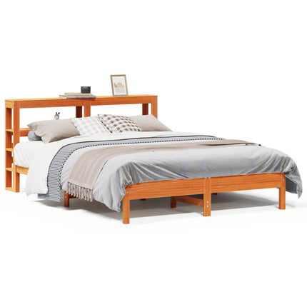 sengeramme uden madras 150x200 cm massivt fyrretræ gyldenbrun