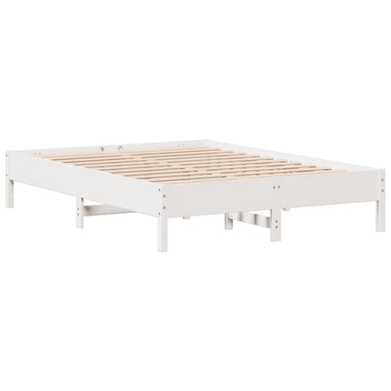 sengeramme uden madras 140x200 cm massivt fyrretræ hvid