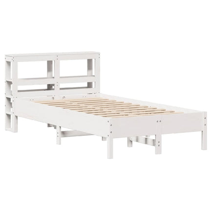 sengeramme uden madras 120x200 cm massivt fyrretræ hvid