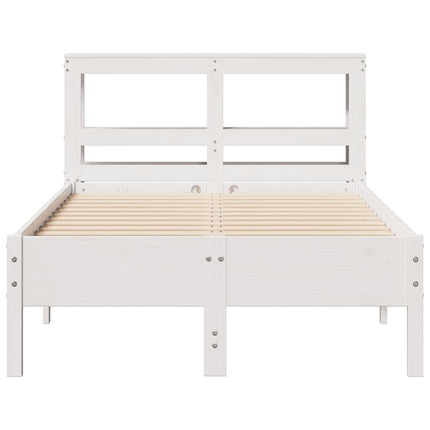 sengeramme uden madras 120x200 cm massivt fyrretræ hvid