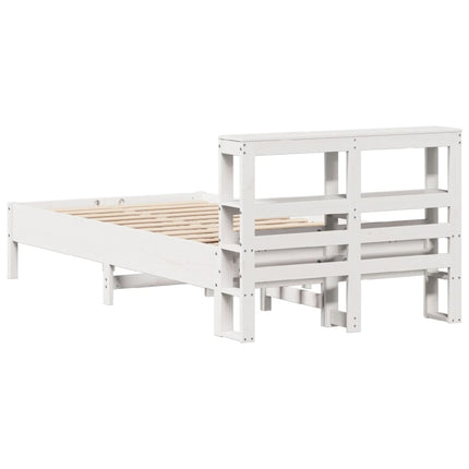 sengeramme uden madras 120x200 cm massivt fyrretræ hvid