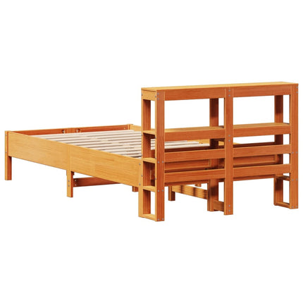 sengeramme uden madras 100x200 cm massivt fyrretræ gyldenbrun