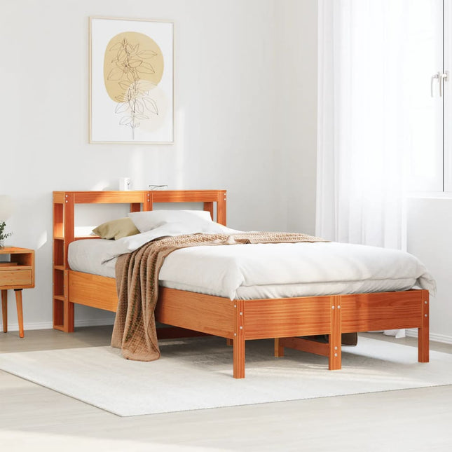 sengeramme uden madras 100x200 cm massivt fyrretræ gyldenbrun