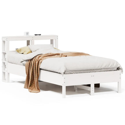 sengeramme uden madras 90x200 cm massivt fyrretræ hvid