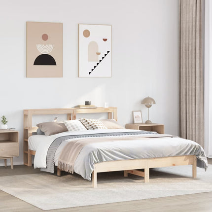 sengeramme uden madras 140x190 cm massivt fyrretræ