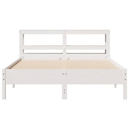 sengeramme uden madras 140x190 cm massivt fyrretræ hvid
