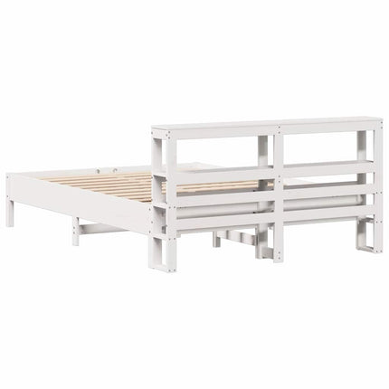 sengeramme uden madras 140x190 cm massivt fyrretræ hvid