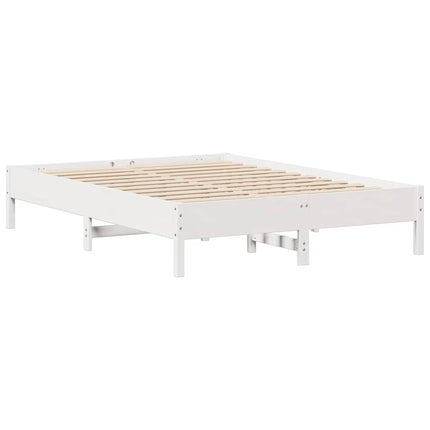 sengeramme uden madras 140x190 cm massivt fyrretræ hvid
