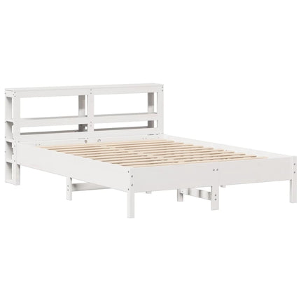 sengeramme uden madras 135x190 cm massivt fyrretræ hvid