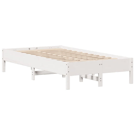 sengeramme uden madras 120x190 cm massivt fyrretræ hvid