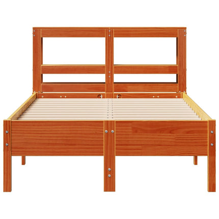 sengeramme uden madras 120x190 cm massivt fyrretræ gyldenbrun
