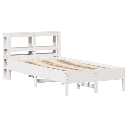 sengeramme uden madras 75x190 cm massivt fyrretræ hvid