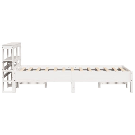 sengeramme uden madras 75x190 cm massivt fyrretræ hvid