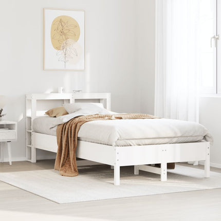 sengeramme uden madras 75x190 cm massivt fyrretræ hvid