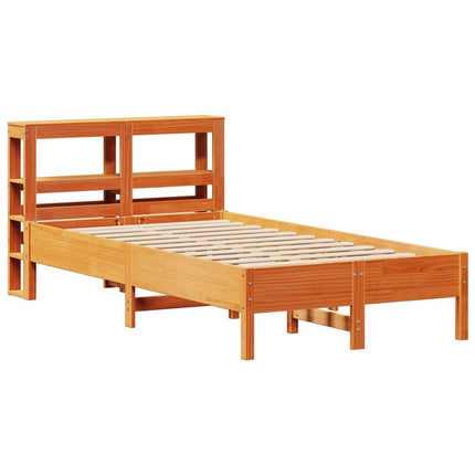 sengeramme uden madras 75x190 cm massivt fyrretræ gyldenbrun