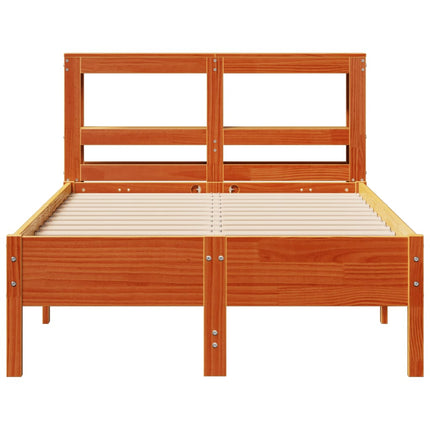 sengeramme uden madras 75x190 cm massivt fyrretræ gyldenbrun