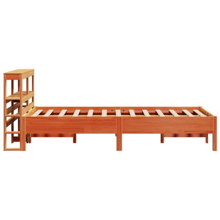 sengeramme uden madras 75x190 cm massivt fyrretræ gyldenbrun