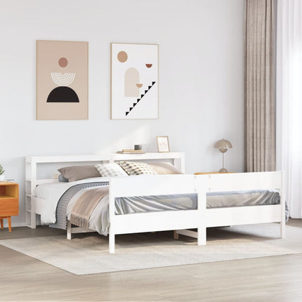 sengeramme uden madras 180x200 cm massivt fyrretræ hvid