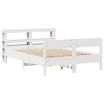 sengeramme uden madras 160x200 cm massivt fyrretræ hvid