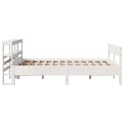 sengeramme uden madras 160x200 cm massivt fyrretræ hvid