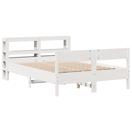sengeramme uden madras 150x200 cm massivt fyrretræ hvid