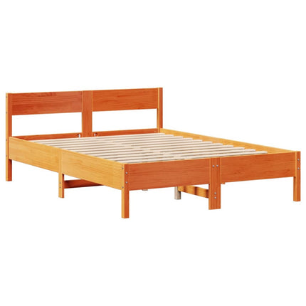 sengeramme uden madras 140x200 cm massivt fyr gyldenbrun