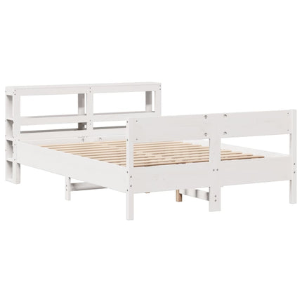 sengeramme uden madras 120x200 cm massivt fyrretræ hvid
