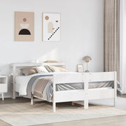 sengeramme uden madras 120x200 cm massivt fyrretræ hvid