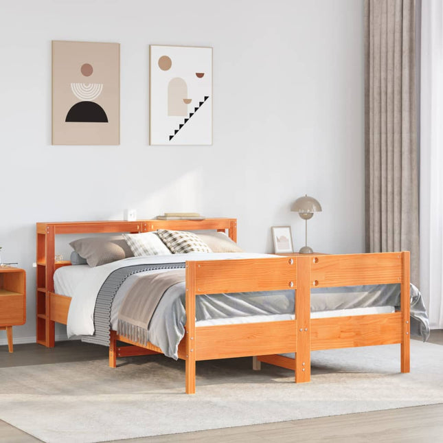 sengeramme uden madras 120x200 cm massivt fyrretræ gyldenbrun