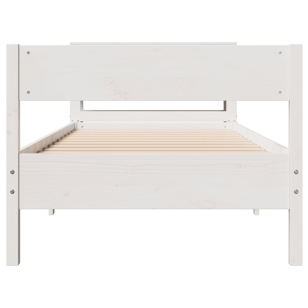 sengeramme uden madras 90x200 cm massivt fyrretræ hvid