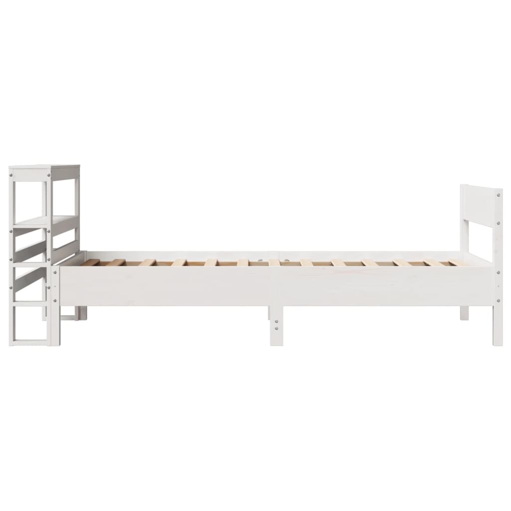 sengeramme uden madras 90x200 cm massivt fyrretræ hvid
