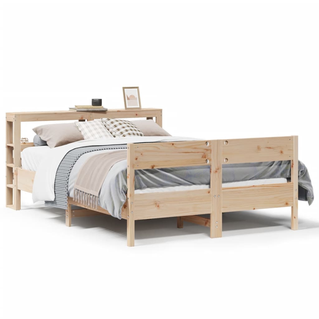 sengeramme uden madras 140x190 cm massivt fyrretræ