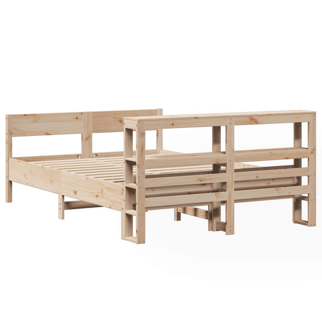 sengeramme uden madras 140x190 cm massivt fyrretræ