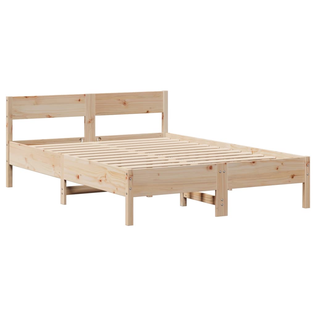 sengeramme uden madras 140x190 cm massivt fyrretræ