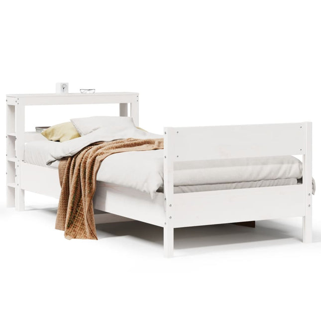sengeramme uden madras 90x190 cm massivt fyrretræ hvid