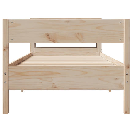 sengeramme uden madras 75x190 cm massivt fyrretræ