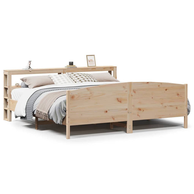 sengeramme uden madras 200x200 cm massivt fyrretræ