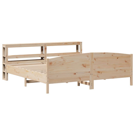 sengeramme uden madras 200x200 cm massivt fyrretræ