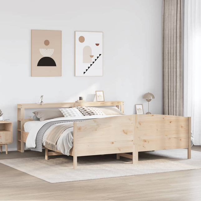 sengeramme uden madras 200x200 cm massivt fyrretræ