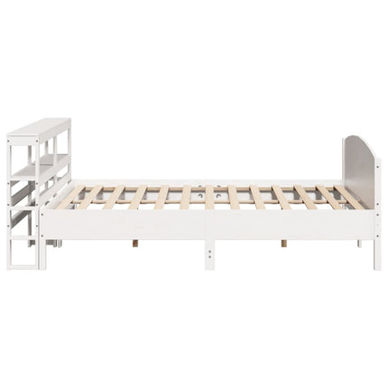 sengeramme uden madras 200x200 cm massivt fyrretræ hvid