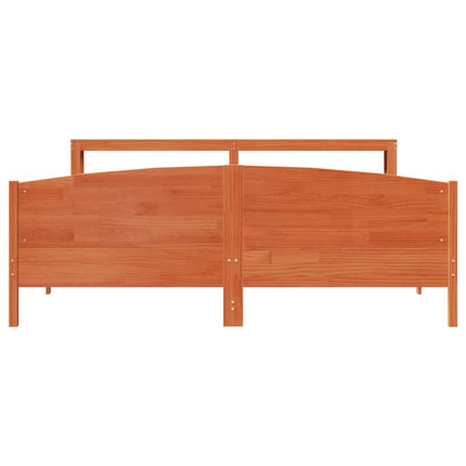 sengeramme uden madras 200x200 cm massivt fyrretræ gyldenbrun