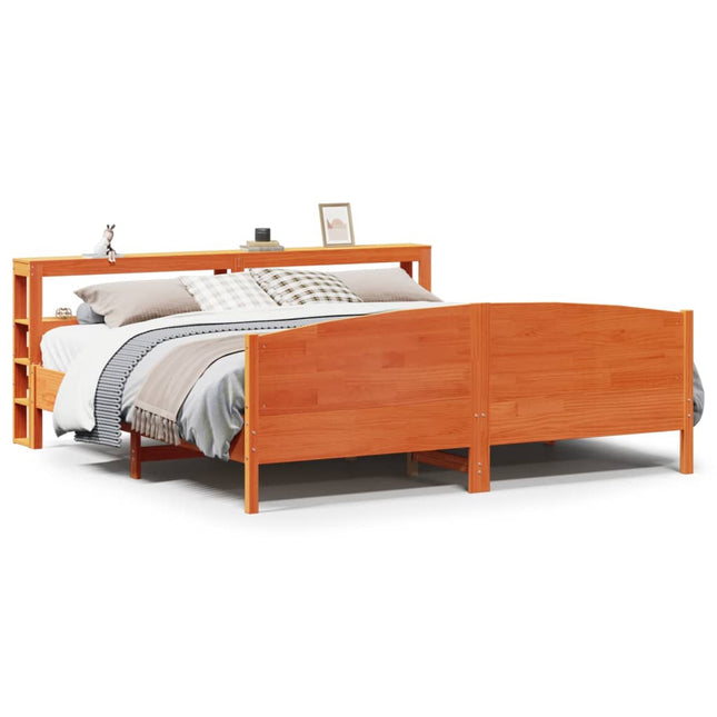 sengeramme uden madras 180x200 cm massivt fyrretræ gyldenbrun