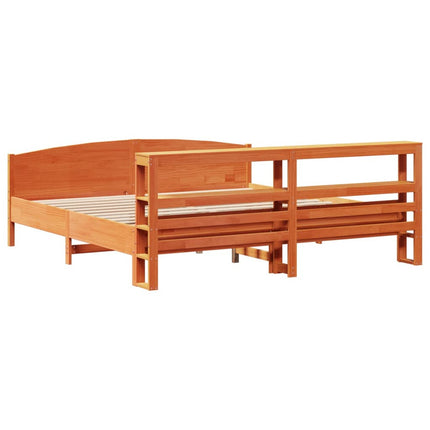 sengeramme uden madras 180x200 cm massivt fyrretræ gyldenbrun