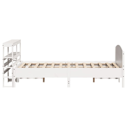 sengeramme uden madras 160x200 cm massivt fyrretræ hvid