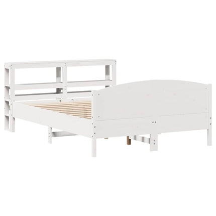 sengeramme uden madras 150x200 cm massivt fyrretræ hvid