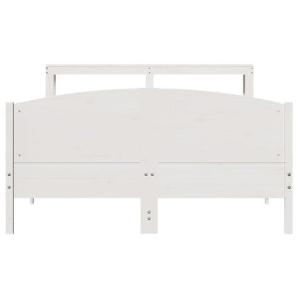 sengeramme uden madras 150x200 cm massivt fyrretræ hvid